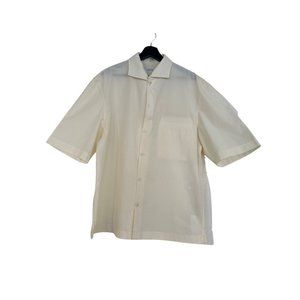 Lemaire Camp Collar Shirt in Ecru (Small)